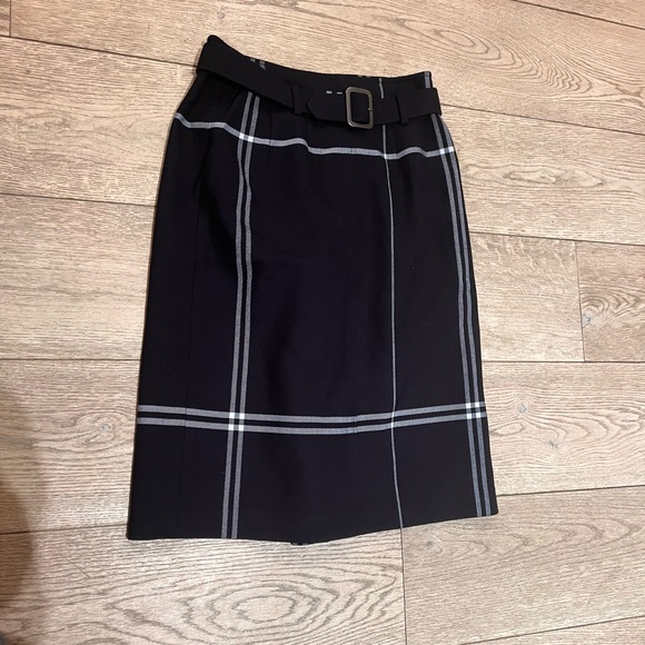 Club Monaco Lovelle Skirt - Jupe navy faux wrap plaid - Picture 2 of 8